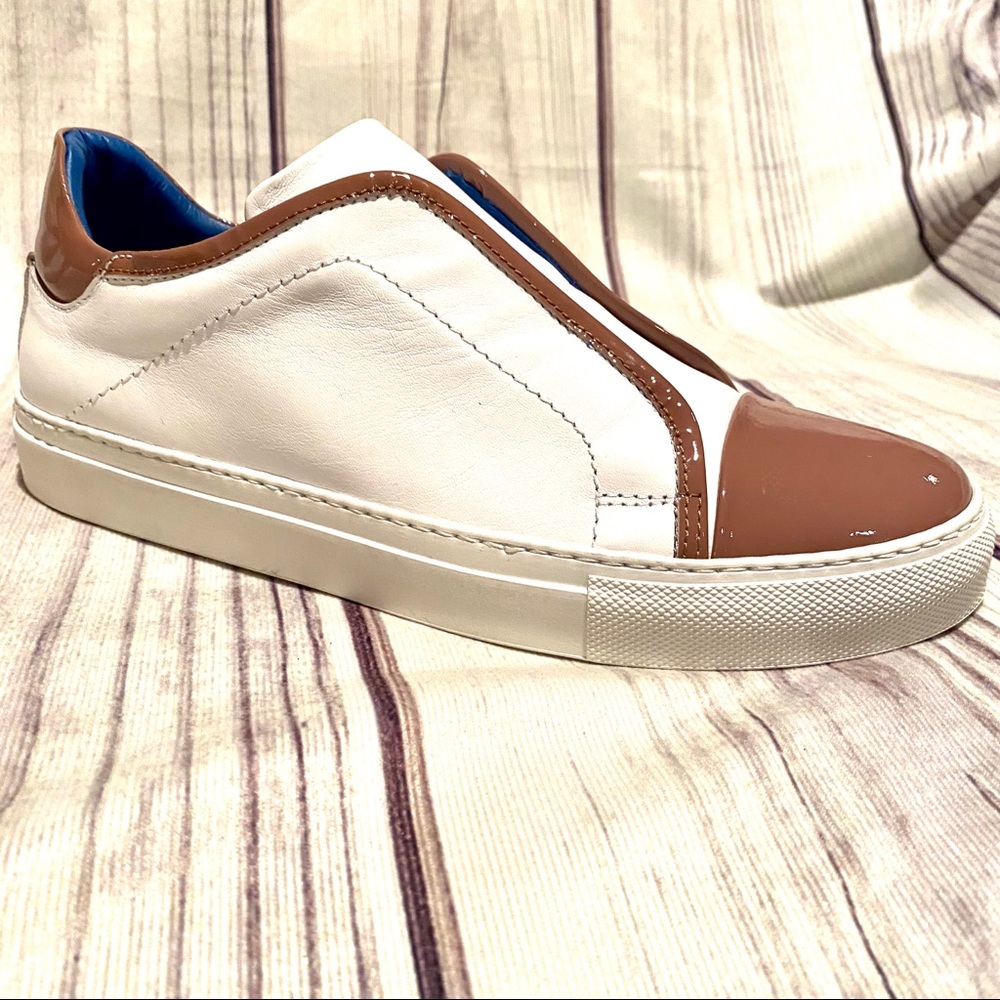New Furla White Leather Slip On Sneaker SZ 9